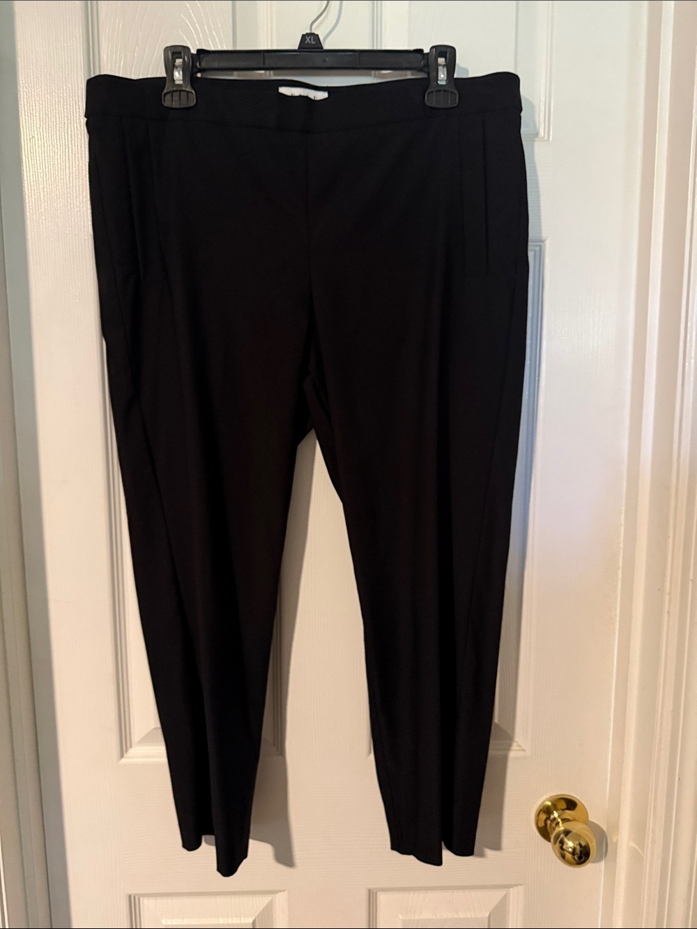 Elle Black Stretch Ponte Straight-Leg Trousers